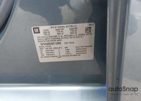 2014 GMC Sierra 1500 Sle from USA, damaged, VIN 1GTV2UEC5EZ112998